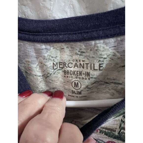 J.Crew T-Shirt Mens Medium Slim Washed Short Sleeve Hawaiian All Over Beach - Picture 4 of 8